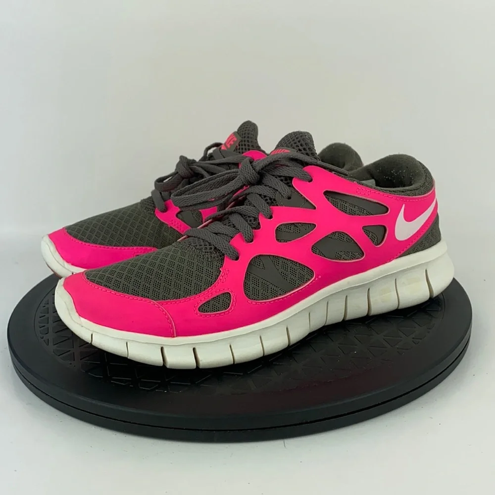Nike Free Run+ 2 Pink/Gray Athletic Running Shoes 443816-206 Women's Size 7 - Picture 1 of 12